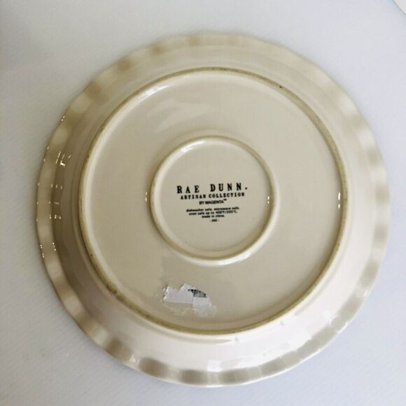 Rae Dunn“PUMPKIN” Pie Plate Fluted Baking Dish - AUTHENTIC - Picture 3 of 6